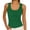 Green, variant on Womens Sleeveless U Neck Tank Tops Summer Solid Color Workout Top Ribbed Knit Slim Fit Top Basic Casual Clothes Green M