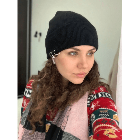 DOPI Winter Knitted Men Hats Beanie Cap Hat- For Women Hat Knit Baseball Caps BlackOne size