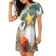 thumbnail image 2 of Balery Seashell On The Beach Camisón de manga corta con cuello redondo para mujer, cómodo y elegante., 2 of 6