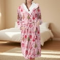 thumbnail image 2 of Peignoirs pour Femmes Peignoir Long Chaud Tendance à Manches Longues d'Hiver Pyjama Robe de Nuit, 2 of 5