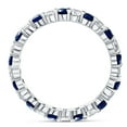 thumbnail image 3 of Pompeii 1 cttw Blue Sapphire Diamond Wedding Eternity Ring 10k White Gold (G/H,I1-I2), 3 of 4