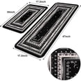 thumbnail image 4 of Kitchen Rugs Set of 2, Cushioned Anti-Fatigue Kitchen Mats for Floor, Pet Rug Soft Absorbent Boho Kitchen Rugs Set for Bathroom, Sink, Office, Laundry, 17.3× 47 ＋ 17.3× 30 Black, 4 of 6