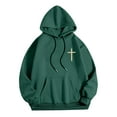 thumbnail image 6 of Qulqfy Christian Men Hoodies Letter Print Graphic Pullover Green Long Sleeve Casual Fall Hooded Sweatshirts Mens Sweatshirts L, 6 of 7