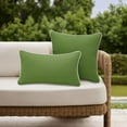 thumbnail image 4 of Decorative Outdoor Indoor Lumbar Pillows, Set of 4 Waterproof Throw Pillows with Inserts, 20" x12" Pillows for Patio, Backyard, Bed, Couch, Sofa and Patio Furniture, Lawn Green, 4 of 7