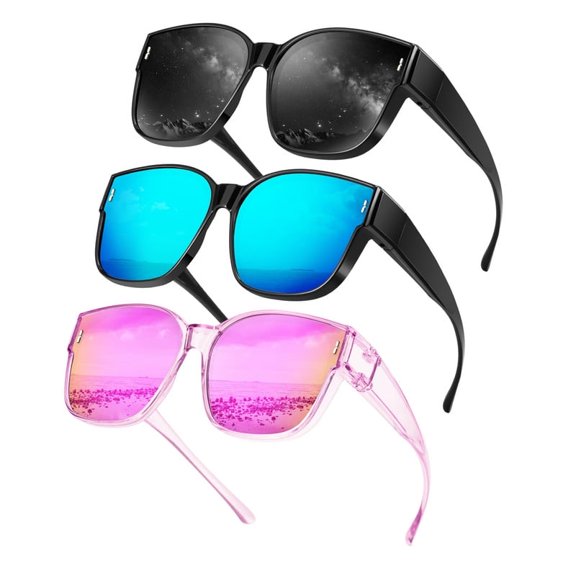 KALIYADI Polarized Sunglasses-for-Women Fit-Over-Glasses Wrap-Around-Sunglasses: Mens Polarized Sunglasses UV400 Protection