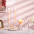 thumbnail image 3 of Clear Glass Hurricane Candlestick Holder Pillar Candle Holder Set of 2 Tall Taper Candle Stick Candle Holder with Hurricane Chimney for Wedding Dinning Home Party Centerpieces Table Decor, 3 of 8