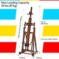 thumbnail image 2 of MEEDEN Studio H-Frame Easel -Adjustable Beech Wood Studio Art Easel, Painting Floor Easel Stand, Movable and Tilting Flat Available, Holds Canvas Art up to 77",Classic Walnut, 2 of 5