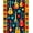 Multicolor Red Yellow Teal, Pattern 2, variant on Design&I 8'x10' Washable Area Rug Sleek Flatweave Pet Friendly Hawaii Guitar Tiki Pineapple Hibiscus Motifs Luau Party Surf for King Size Bedroom, Under Bed