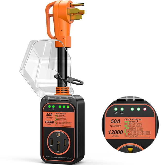 Protector contra sobretensiones para vehículos recreativos MILLIONHOME 50A 12000J a prueba de agua