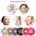 thumbnail image 4 of HEQUSIGNS 6PCS Waterproof Shower Cap, Double Layer Reusable Satin Hair Cap, Adjustable Elastic Band Cap for Women Girls, 4 of 8