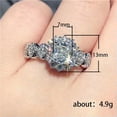 thumbnail image 2 of K-KED Fashion Women Cubic Zircon 925 Silver Filled Ring Delicate Jewelry Party Ring Sz 6-10-Style 9-10, 2 of 6