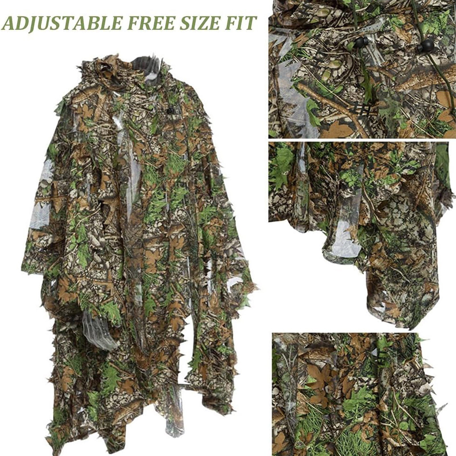 Goowood Tactical 3D Thermal Camouflage Cloak Ghillie Suit with infrared ir blocking and quick drying leafy design for hunting and outdoors