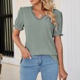 thumbnail image 4 of gakvbuo Womens Tops!Women's Casual Fashion Hollowed Out V-neck Sleeve T-shirt, 4 of 8