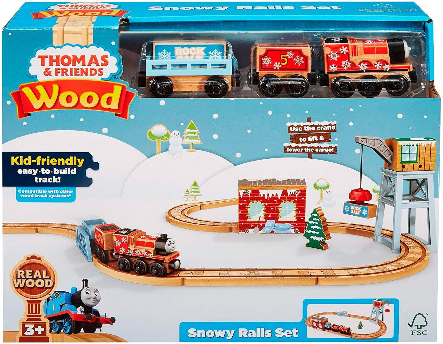 multi track wooden train set