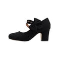 thumbnail image 2 of YOUYEDIAN Chaussures de Danse pour Femmes Été Robe à la Cheville à Brides Talons Épais Chaussures Mary Jane Confortables Rétro Bout Fermé Talon Bas Escarpins de Mariage Soirée (Noir), 2 of 7