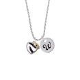 thumbnail image 2 of Delight Jewelry Zebra Print Heart with Nurse Hat Silvertone Script Initial Disc - W - Charm Necklace, 20"+3", 2 of 4