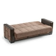 thumbnail image 3 of Ottomanson 87" Convertible Sofa Couch for Living Room, Chenille Modern Sofa Bed with Storage, Brown, 3 of 5
