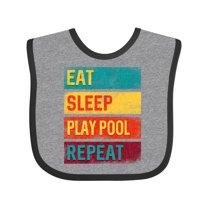 Inktastic Billiards Eat Sleep Play Pool Repeat Boys or Girls Baby Bib