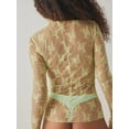 thumbnail image 3 of Womens Sheer Mesh Layering Top Long Sleeve Mock Neck Lace Floral See Through Shirt Tops Y2k Aesthetic Blouse Top, 3 of 5