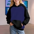 thumbnail image 2 of Mercatoo Cute Hoodies for Teem Girls 𝗖olor block Oversized Long Sleeve Sweatshirts 𝐏reppy Pullover Hoodie with Pocket, 2 of 5
