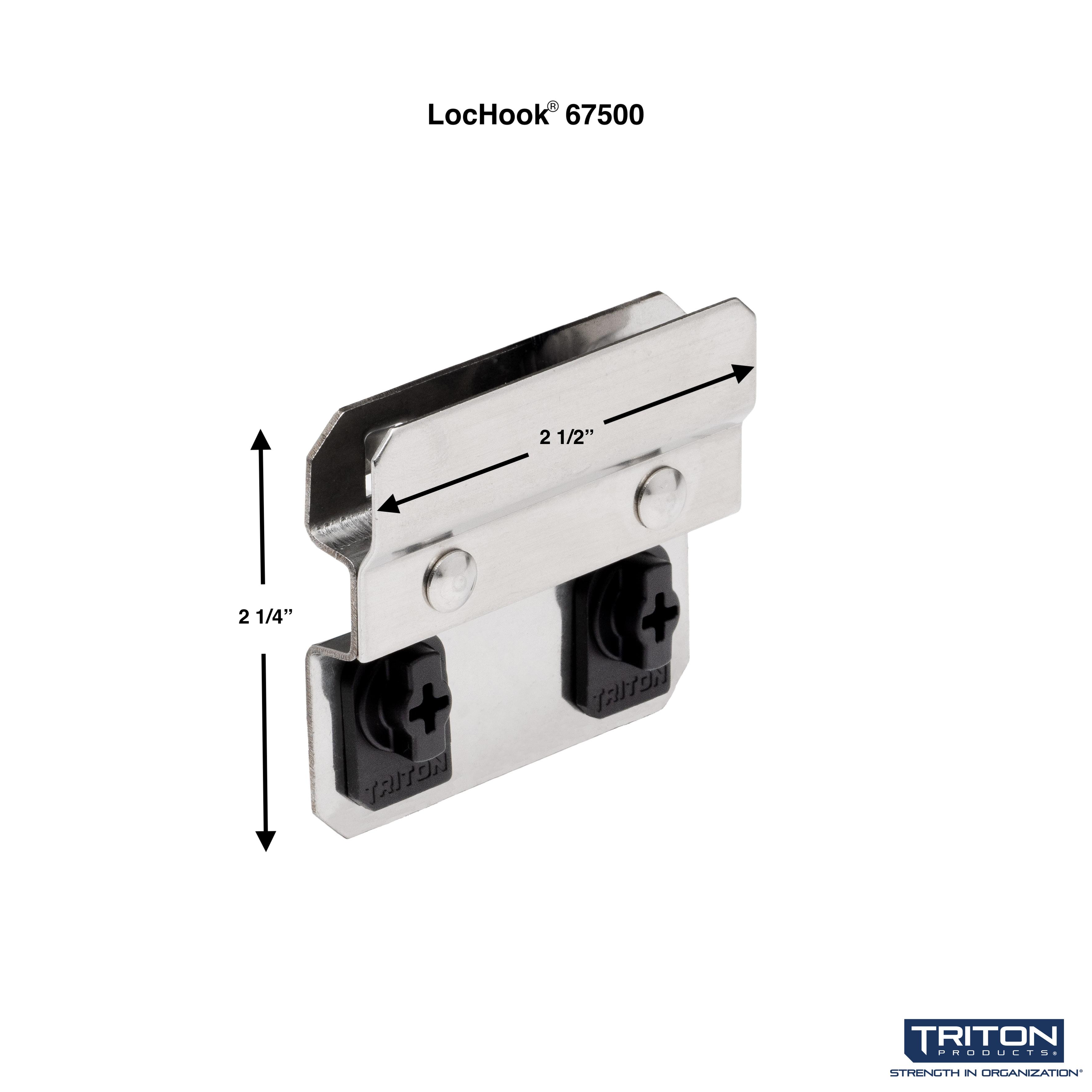 Triton Products® Stainless Steel LocHook BinClip for Stainless Steel LocBoard, 3pk