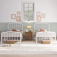 thumbnail image 4 of GGsum Twin Platform Bed Frame, Victorian Crown Headboard, 450lb Capacity, 13" Under-Bed Space, No Box Spring Needed, White, 4 of 9