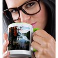 thumbnail image 2 of 3drose, Acadia National Park - Eagle Lake, 11oz Two-tone Green Mug, 2 of 6