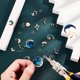 thumbnail image 4 of Kit para hacer aretes de luna y estrella esmaltados con 48 colgantes de aleación de zinc esmaltados, ganchos y anillos de salto., 4 of 7