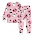 thumbnail image 4 of Huowey Halloween Bamboo Pajamas Toddler 2 Pieces Pajama Sets With Bamboo Viscose Snug Fit Pjs For Boys Comfort Long Sleeve Matching Pant Loungewear,Pink,7-8 Years, 4 of 4