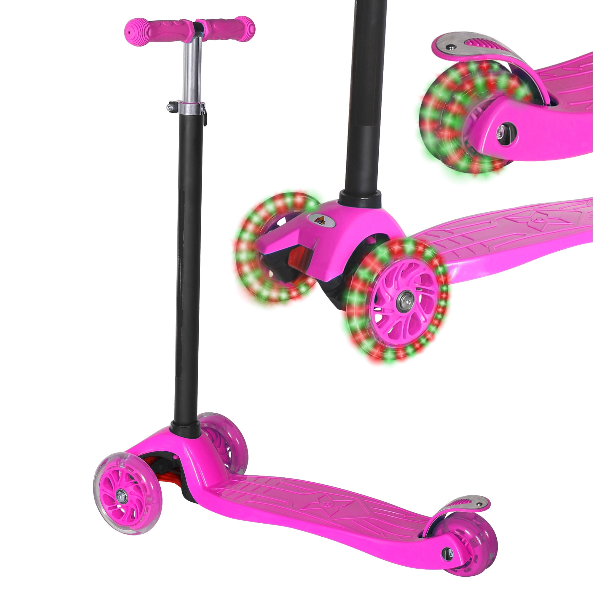 KOBE Junior Pro Mini Scooter with 4 Swivel LED Light Up Wheels Kids