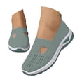 thumbnail image 3 of AUDeals Womens Orthopedic Slip On Sneakers Non Slip Arch Support Lightweight Breathable Walking Shoes (Blackish Green, 9), 3 of 9