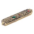 thumbnail image 1 of Vintage Needle Case Carved Pattern Set Rhinestone Fashionable Zinc Alloy Sewing Needles Storage Tube Needle Holder Bronze, 1 of 5