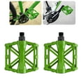 thumbnail image 1 of Metal Alloy Flat Platform Pedals Bike Pedal , Green, 10cm x 9cm, 1 of 10