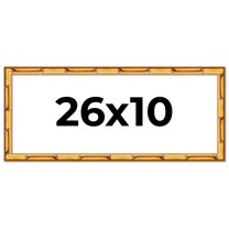 26x10 Frame Gold Bamboo Solid Wood Picture Frame | 1 Inch Moulding Width | Interior Frame Depth