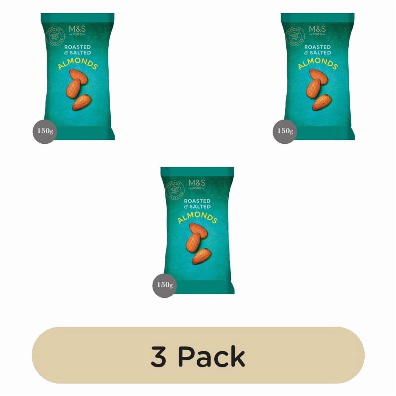 M&S Roasted & Salted Almonds 150g, British Import (Pack of 3)