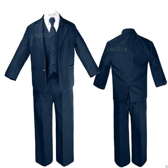 Infant Toddler BOY Kid Teen WEDDING CHURCH FORMAL TUXEDO Vest SUIT sz 0M-20 NAVY