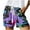 Purple, variant on ICHUANYI Women's New Fashion High Waist Lace Up Loose Digital Print Casual Shorts Hot Pants Flash Deal