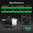 thumbnail image 7 of 1.6HP Shallow Well Pump, 1320GPH Portable Garden Pump with Two Adapters, Stainless Steel Sprinkler Pump for Lawn Sprinkling, Garden Watering, Farm Irrigation and Clear Water Transfer, 7 of 7