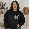 thumbnail image 6 of VILOVE Women Oversized Mama Sweatshirt Crew Neck Long Sleeve ANTI SOCIAL MOMS CLUB Letter Print Pullover Top, Black, 6 of 8