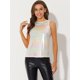 thumbnail image 3 of Disfraz de Halloween Camiseta Sin Mangas Con Chaleco Brillante Metálico Para Mujer Blanco S Allegra K, 3 of 5