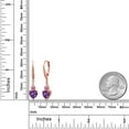 thumbnail image 2 of Gem Stone King 18K Rose Gold Plated Silver Purple Amethyst Pink and White Lab Grown Diamond Drop Dangle Earrings for Women (2.33 Cttw, Heart Shape 7MM, Round 4MM), 2 of 4
