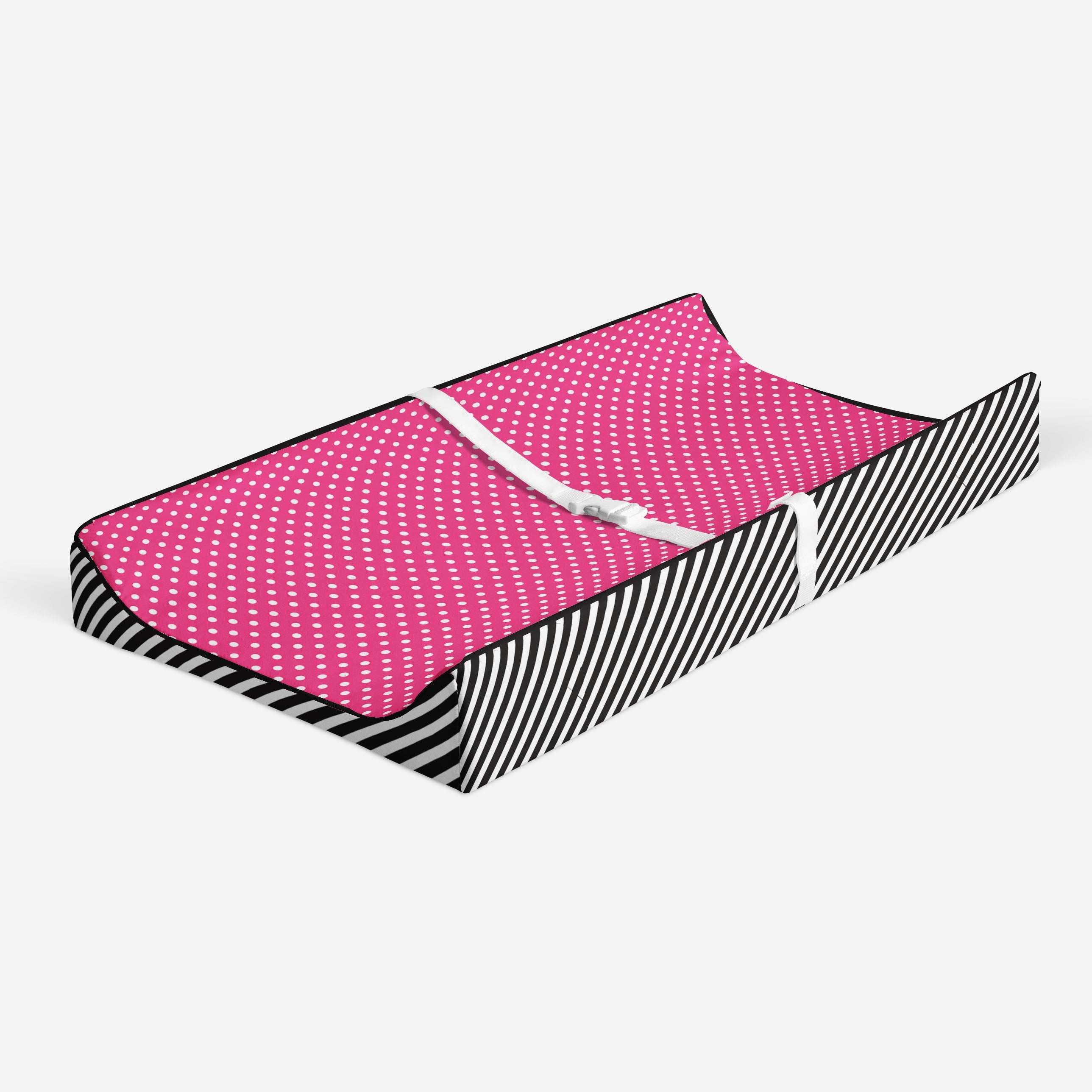 Bacati - Love Aztec Black/Fuchsia Girls Quilted Changing Pad Cover