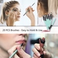 thumbnail image 4 of Autorización：Juego de 20 brochas de maquillaje, base en polvo, sombra de ojos, delineador de ojos, brochas cosméticas para labios, kit de aseo de maquillaje, ideal para uso profesional y diario Adepaton HMHZ158-2, 4 of 7