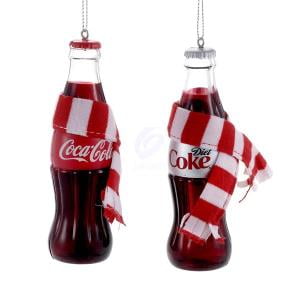Kurt S. Adler Coke and Diet Coke Bottle Ornaments 4.75 in.