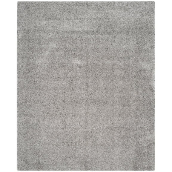 SAFAVIEH Laguna Neven Plush Solid Shag Area Rug, Silver, 6'7" x 6'7" Square