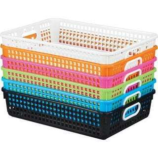 16 Pack Paper Organizer Basket Plastic Storage Basket Colorful Mesh Bin  Teacher Student Organization Bin Plastic Basket Tray Classroom Office File