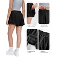 thumbnail image 3 of FITOP Women's High Waisted Running Shorts—Comfy Liner for Workout Athletic Gym Track Quick Dry,Black,Size S, 3 of 6