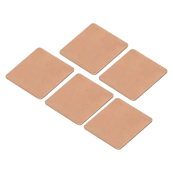 Heatsink Copper Sheet Shim 0.5mm Thickness 15 x 15mm Pad with Thermal Conductive Adhesive Tapes for Computer CPU 5 Set