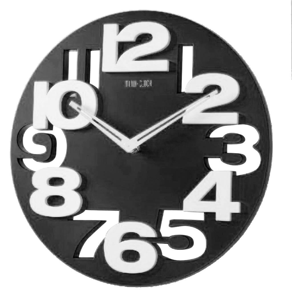 Reloj de pared Sunnimix Reloj digital moderno 12 pulgadas negro ...