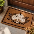 thumbnail image 5 of Fall White Pumpkin Printed Coir Doormat, Harvest Floral Leaf Welcome Mat, Non‑Slip Outdoor Entry Mat, for Front Porch, Entryway, Thanksgiving Decor, 5 of 7